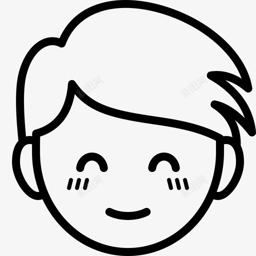 脸红男孩表情图标svg_新图网 https://ixintu.com 快乐 男孩 脸红 表情 轮廓