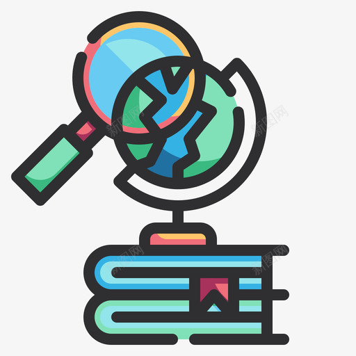 地理大学课程3线颜色图标svg_新图网 https://ixintu.com 地理 大学 课程 颜色