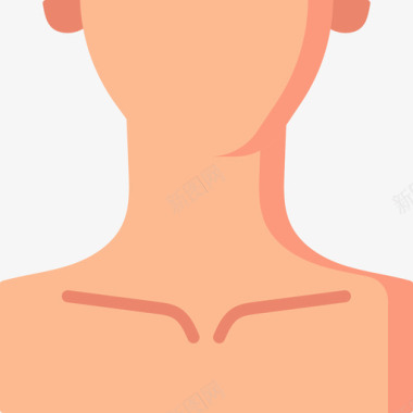 颈部人体6扁平图标图标