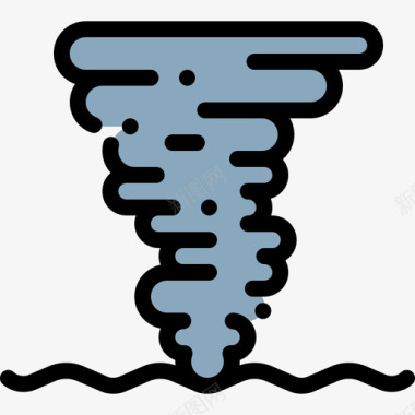 飓风26号水手线性颜色图标图标