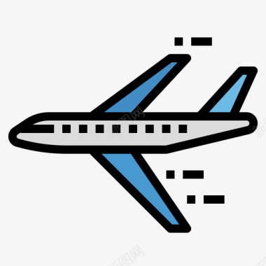 飞机公共交通17线颜色图标图标