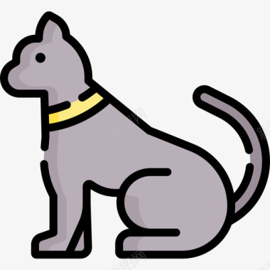 猫宠物48线性颜色图标图标