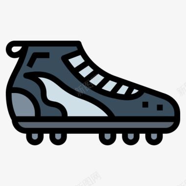 球鞋美式足球29直线颜色图标图标