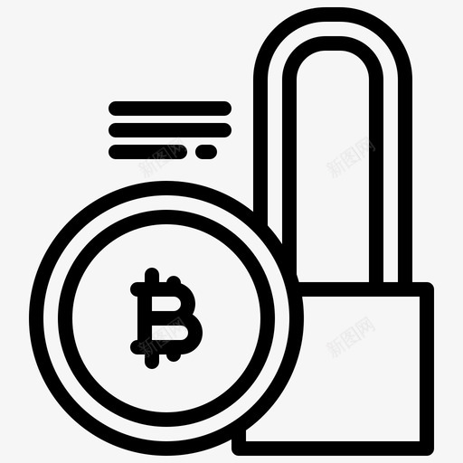 锁定比特币158线性图标svg_新图网 https://ixintu.com 比特 线性 锁定