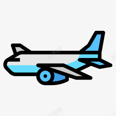 航空物流105线性颜色图标图标
