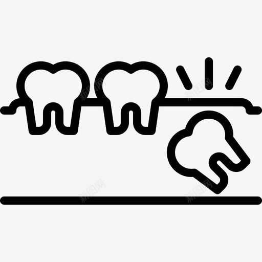 牙痛牙医54线状图标svg_新图网 https://ixintu.com 牙医 牙痛 线状