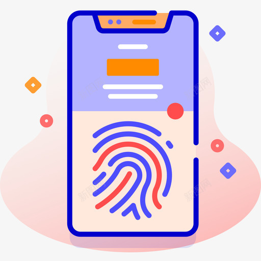 指纹技术103线颜色图标svg_新图网 https://ixintu.com 技术 指纹 颜色