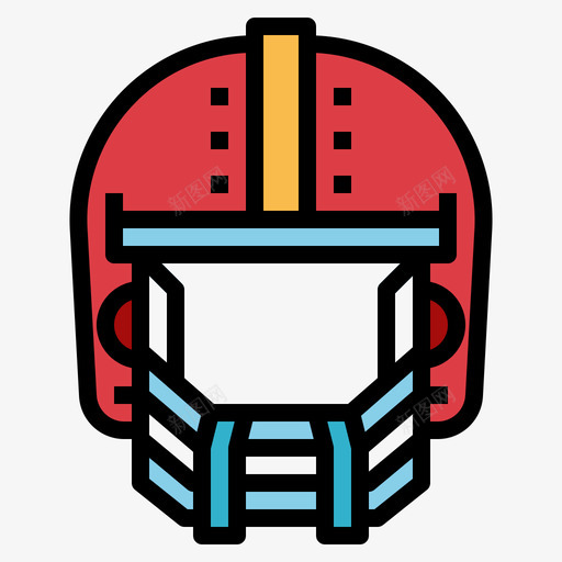 头盔美式足球29线型颜色图标svg_新图网 https://ixintu.com 头盔 线型 美式 足球 颜色