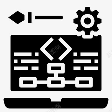 编码编程75实心图标图标