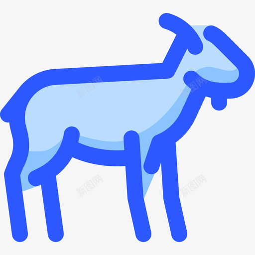 山羊野生动物8蓝色图标svg_新图网 https://ixintu.com 山羊 蓝色 野生动物