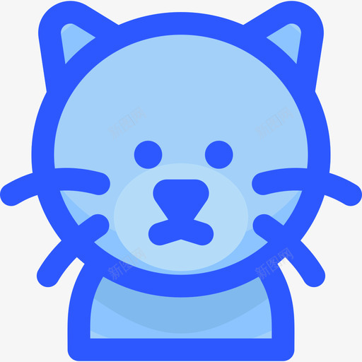 蒙奇金猫猫品种1蓝色图标svg_新图网 https://ixintu.com 品种 奇金 蓝色