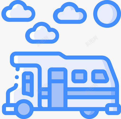 房车公路旅行10蓝色图标svg_新图网 https://ixintu.com 公路 房车 旅行 蓝色