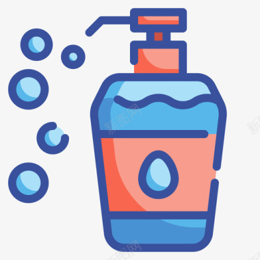 香皂瓶美容化妆品7线性颜色图标图标