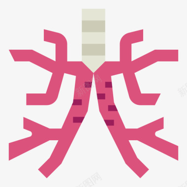支气管人体器官5扁平图标图标