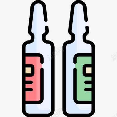 小瓶药房57线性颜色图标图标