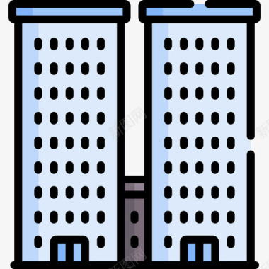 建筑城市28号楼线颜色图标图标