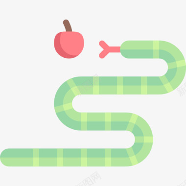蛇游戏92平坦图标图标