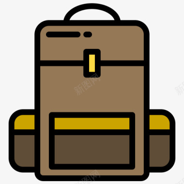 背包127学校线性颜色图标图标