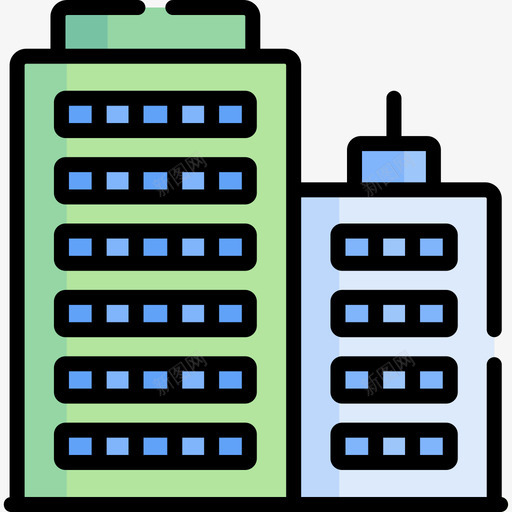 建筑城市28号楼线颜色图标svg_新图网 https://ixintu.com 28号楼 城市 建筑 颜色