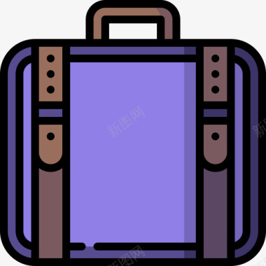 旅行箱冬季旅行18线性颜色图标图标
