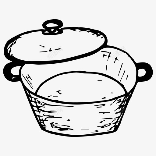 锅盘子厨房图标svg_新图网 https://ixintu.com 厨房 盘子 素描