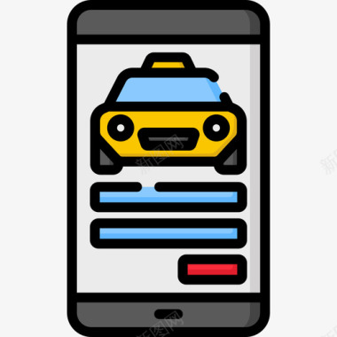 移动应用程序出租车服务26线性颜色图标图标