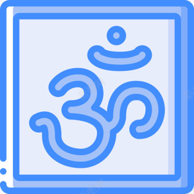 象征瑜伽29蓝色图标图标