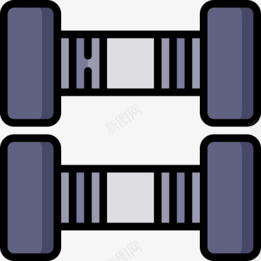 哑铃身体正6线性颜色图标图标