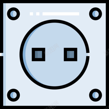 插座电工工具和元件10线颜色图标图标