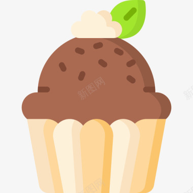 纸杯蛋糕甜点糖果9扁平图标图标