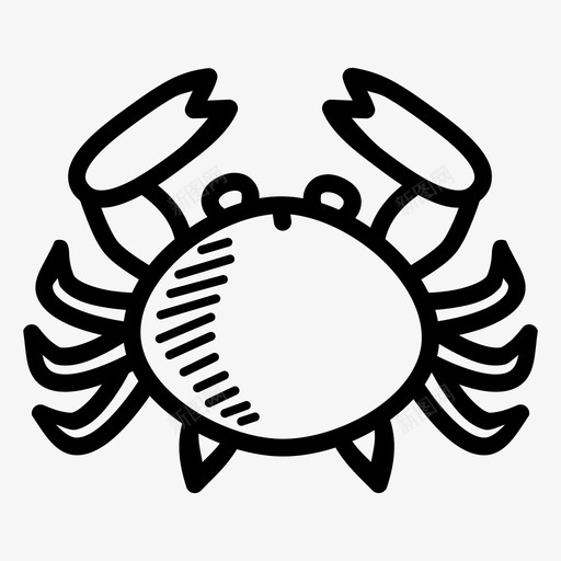 螃蟹过敏原海滩图标svg_新图网 https://ixintu.com 大海 海滩 海鲜 涂鸦 螃蟹 贝壳 过敏原