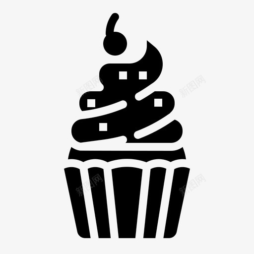 纸杯蛋糕八月面包房固体图标svg_新图网 https://ixintu.com 八月 固体 纸杯 蛋糕 面包房