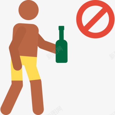 禁止饮酒游泳池规则12彩色图标图标