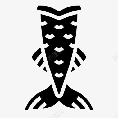 美人鱼尾服装潜水图标图标