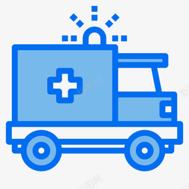 救护车医疗217蓝色图标图标