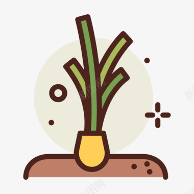 葱蔬菜1原色图标图标