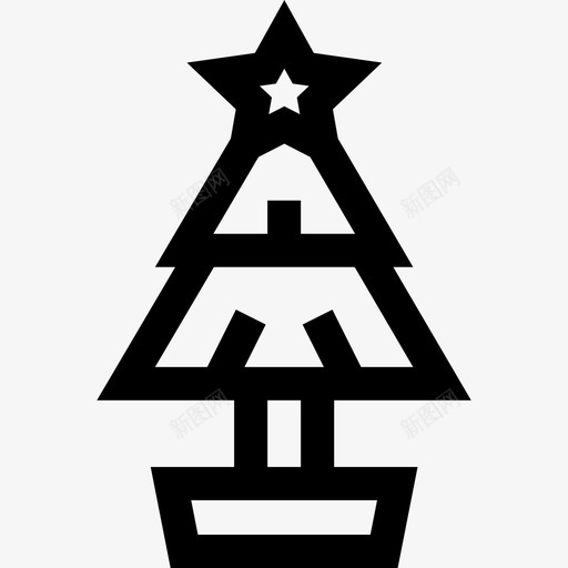 圣诞树圣诞礼物4直线型图标svg_新图网 https://ixintu.com 圣诞 圣诞树 直线 礼物 线型