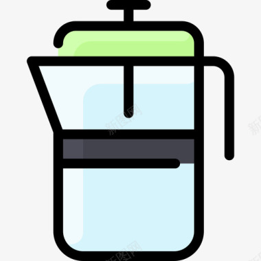 茶壶厨房144线性颜色图标图标