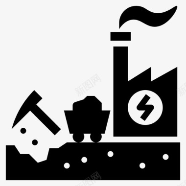 发电厂工业采矿图标图标