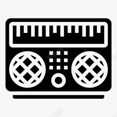 收音机复古技术4字形图标图标