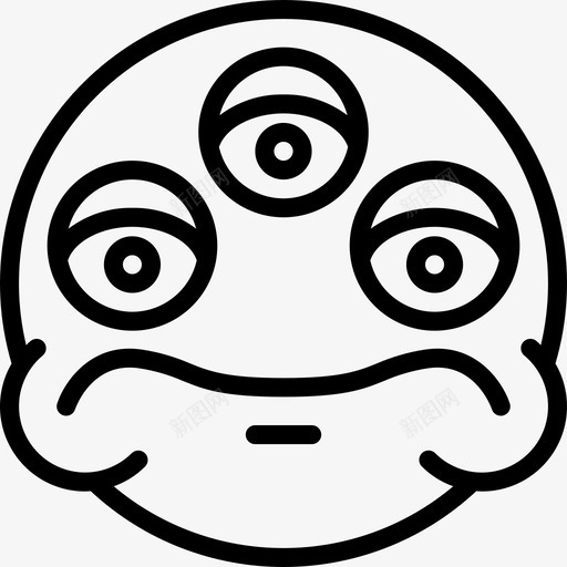 未使用怪物表情1线性图标svg_新图网 https://ixintu.com 怪物 未使用 线性 表情