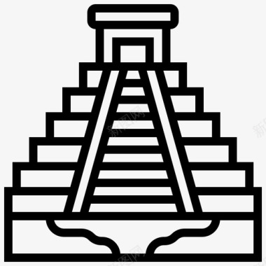 奇琴伊萨金字塔38号地标直线形图标图标