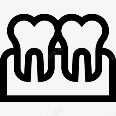 牙齿人体1线形图标图标