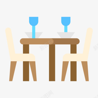 餐桌家具152扁平图标图标