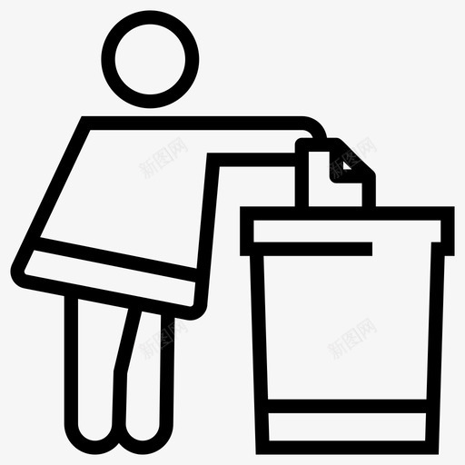 扔垃圾垃圾箱环境清洁图标svg_新图网 https://ixintu.com 图标 垃圾 垃圾箱 清洁 环境 线图 车库