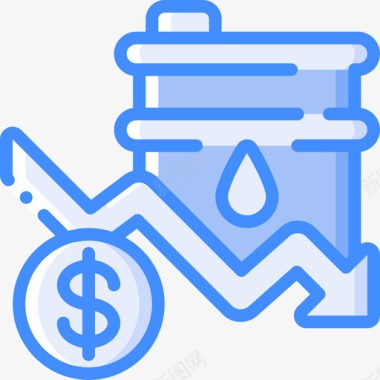 石油价格石油和天然气3蓝色图标图标