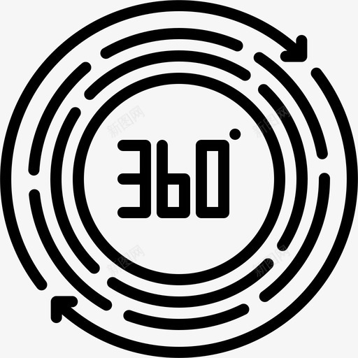 360度虚拟现实89线性图标svg_新图网 https://ixintu.com 360度 线性 虚拟现实