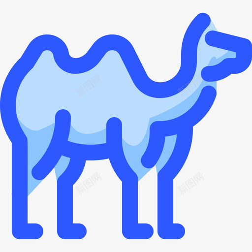 骆驼野生动物8蓝色图标svg_新图网 https://ixintu.com 蓝色 野生动物 骆驼