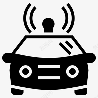 汽车通讯自动驾驶汽车汽车传感器图标图标