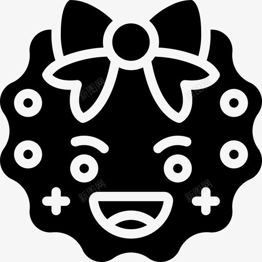 笑脸圣诞表情填充图标svg_新图网 https://ixintu.com 圣诞 填充 笑脸 表情